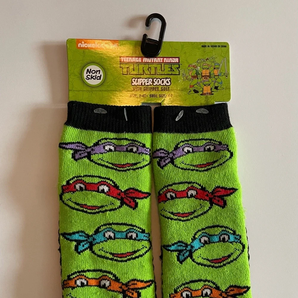 Teenage Mutant Ninja Turtles Slipper Socks With Gripper Sole Size 2T-4T NWT